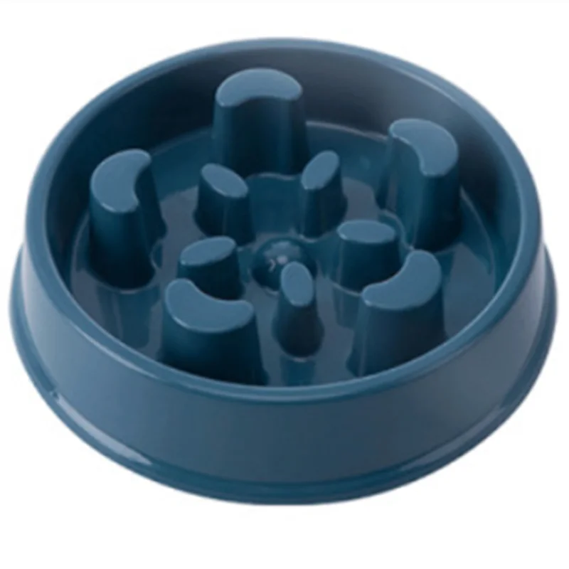 Pet Slow Food Bowl with raised obstacles to promote slower and safer eating for cats and dogs