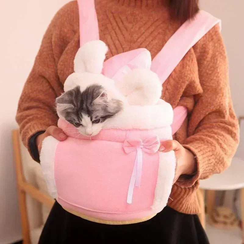 Pet Carrier Bag wearable plush nest backpack for small dogs and cats