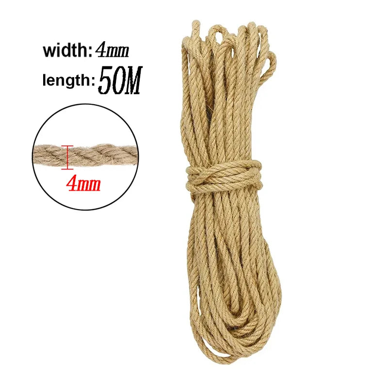 Natural jute rope for DIY cat scratching posts and furniture protection