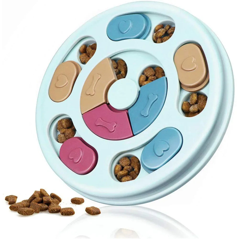 Slow Feeder Dog Puzzle Toy – Interactive food dispenser for dogs and cats with non-slip base