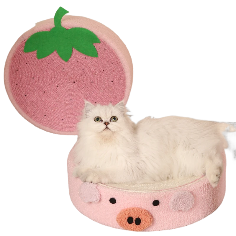 2-in-1 cat scratcher and bed with recyclable bowl-shaped sisal surface