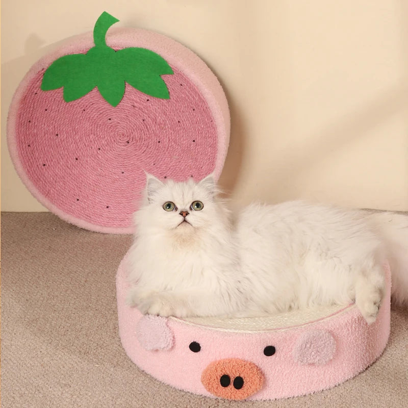 2-in-1 cat scratcher and bed with recyclable bowl-shaped sisal surface
