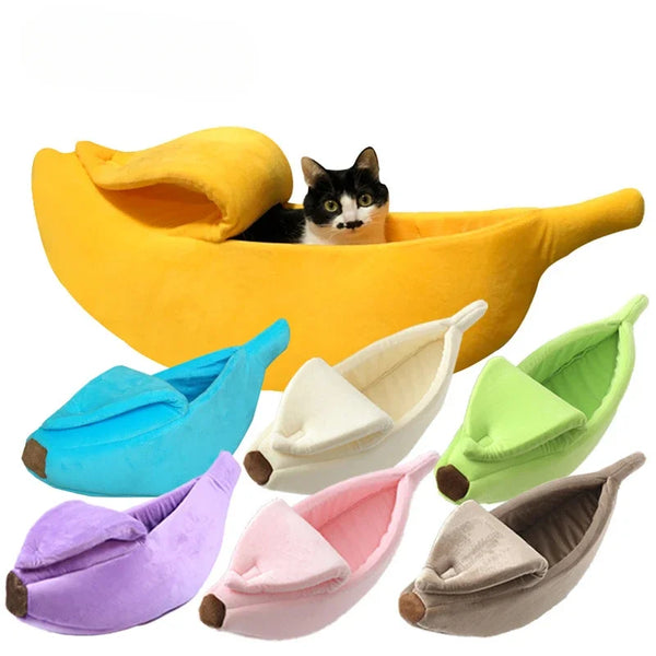Large Banana Cat Bed – Fun and Cozy Banana-Shaped Bed for Cats and Small Dogs