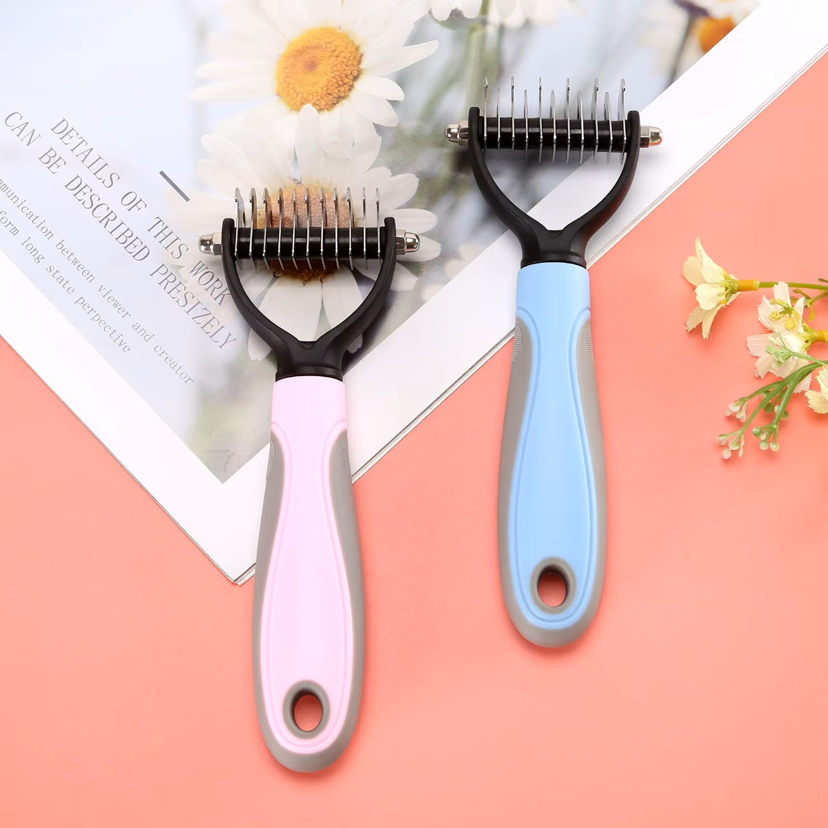 Pet Fur Knot Cutter Brush for dogs and cats – Dual-sided design for shedding and tangle-free grooming