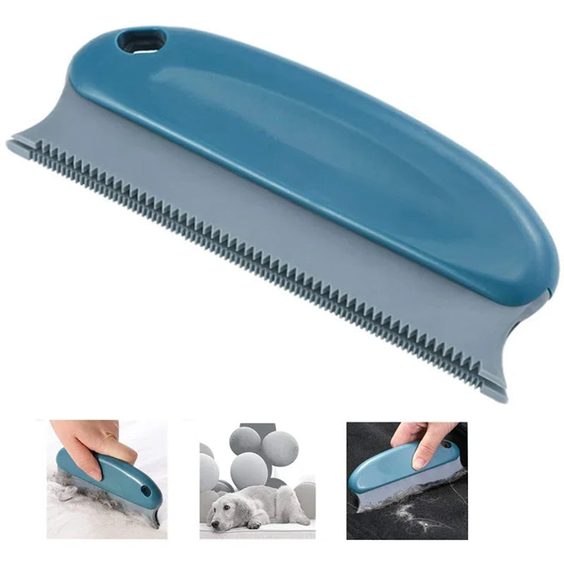 Reusable pet hair remover brush with ergonomic handle and TPR bristles