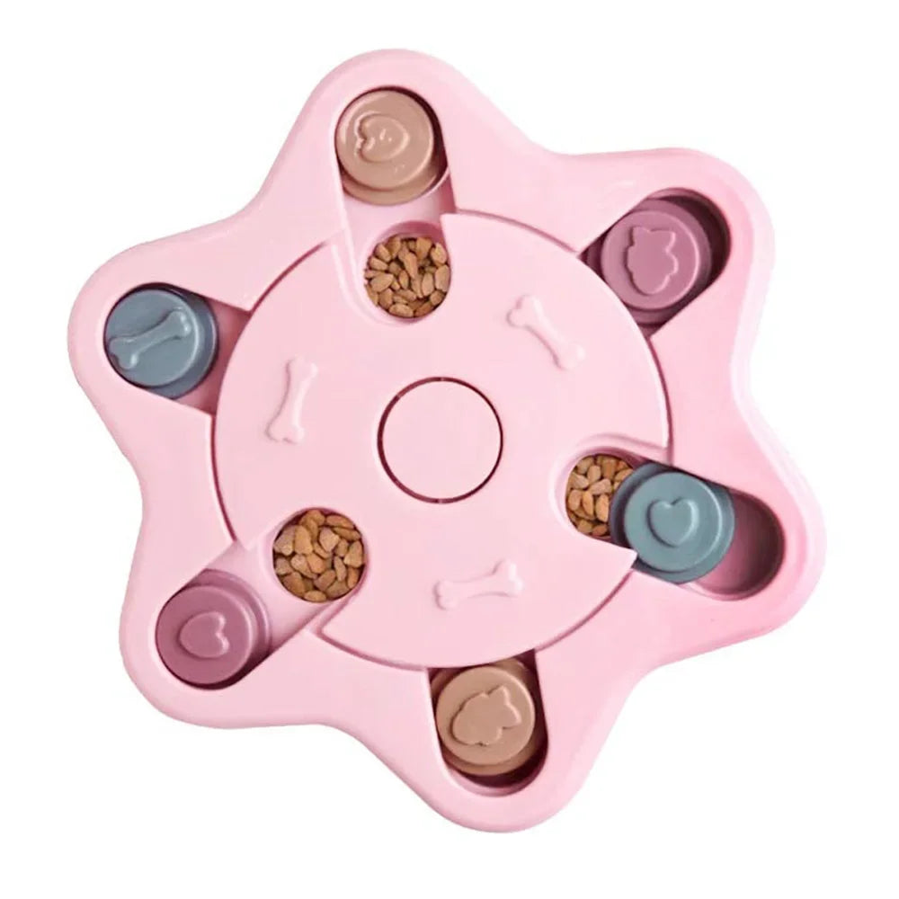 Slow Feeder Dog Puzzle Toy – Interactive food dispenser for dogs and cats with non-slip base