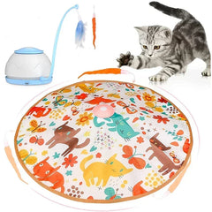 Electric Cat Toy – USB Rechargeable 360° Rotating Feather Toy