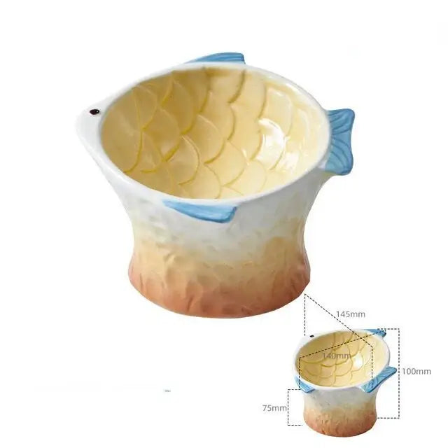 Elegant ceramic pet bowl for cats and dogs with anti-skid bottom.