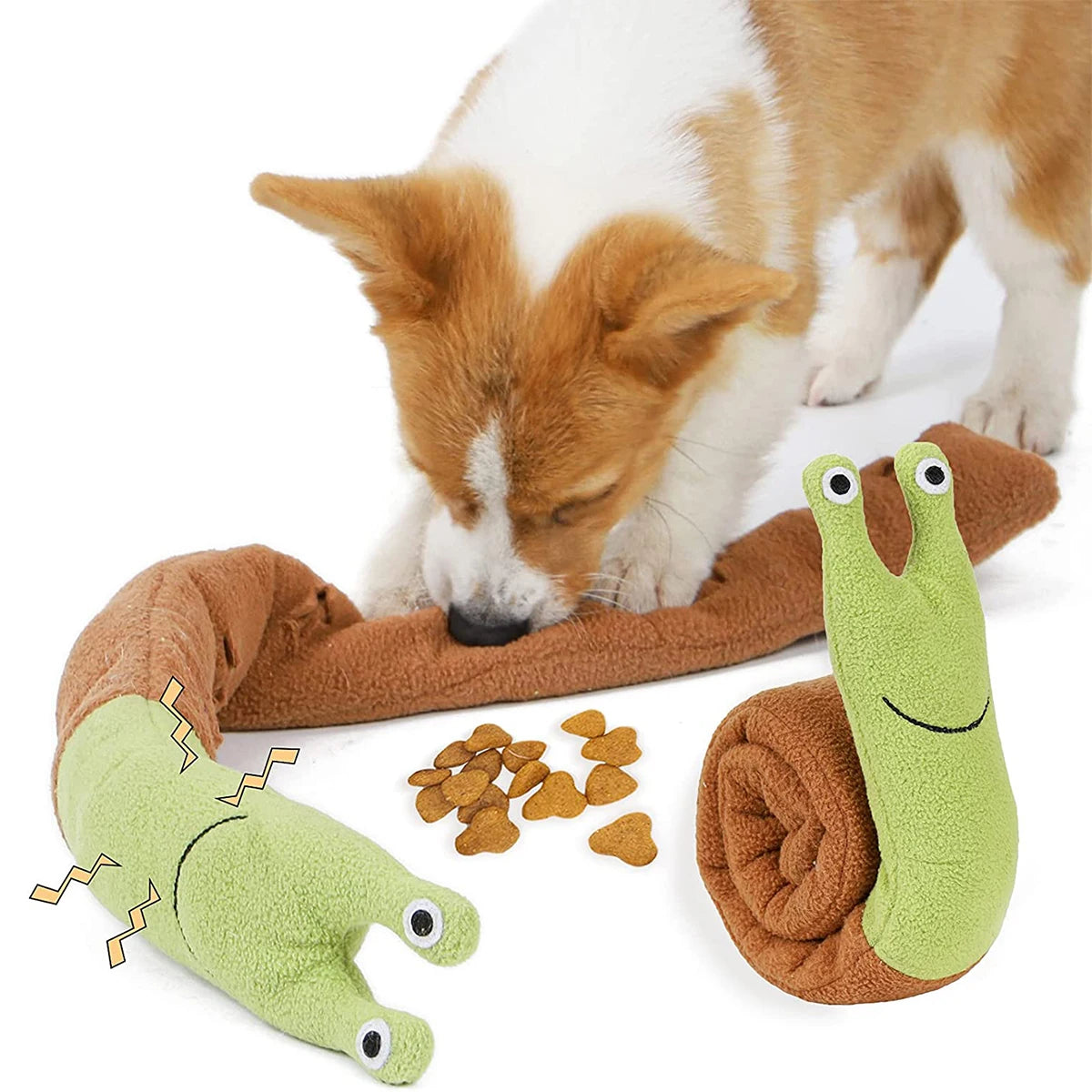 Interactive dog toy promoting mental stimulation and slow feeding