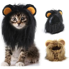 Adorable sombrero de melena de león para gatos: ¡perfecto para Halloween y más!
