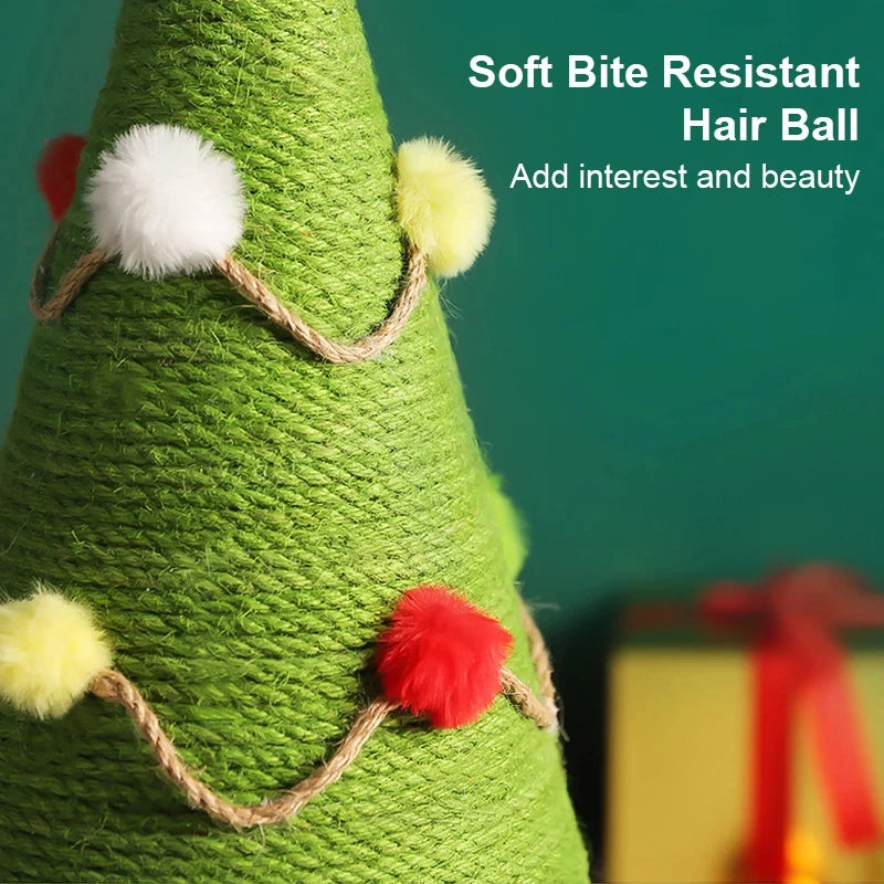Christmas tree-shaped cat climbing rack with sisal scratching post for cats