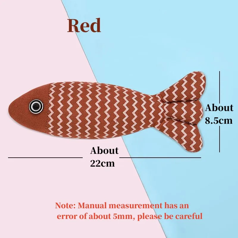 Interactive catnip fish toy for cats with vocal feature for chewing and play