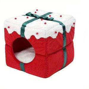 Cozy Corduroy Warm Bed – Holiday Pet Nest for Cats & Dogs