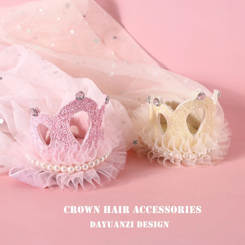 Elegant wedding crown with veil for small dogs and cats – pet bridal headdress