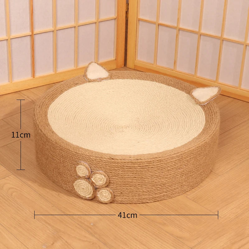 2-in-1 cat scratcher and bed with recyclable bowl-shaped sisal surface