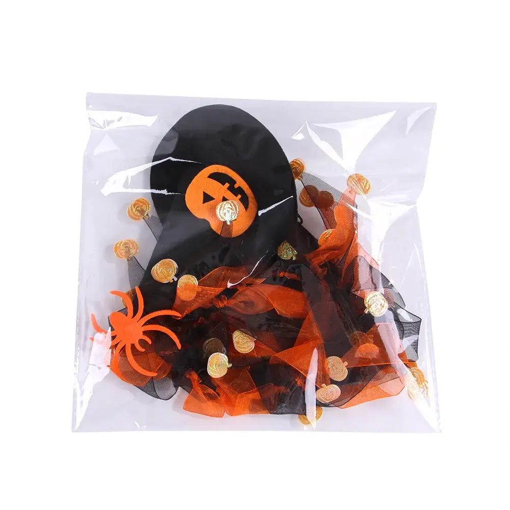 Pumpkin-themed costume set for cats, perfect for Halloween and Christmas celebrations.