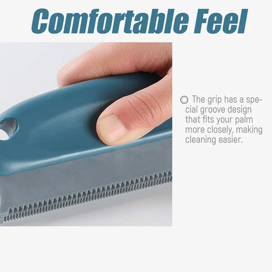 Reusable pet hair remover brush with ergonomic handle and TPR bristles