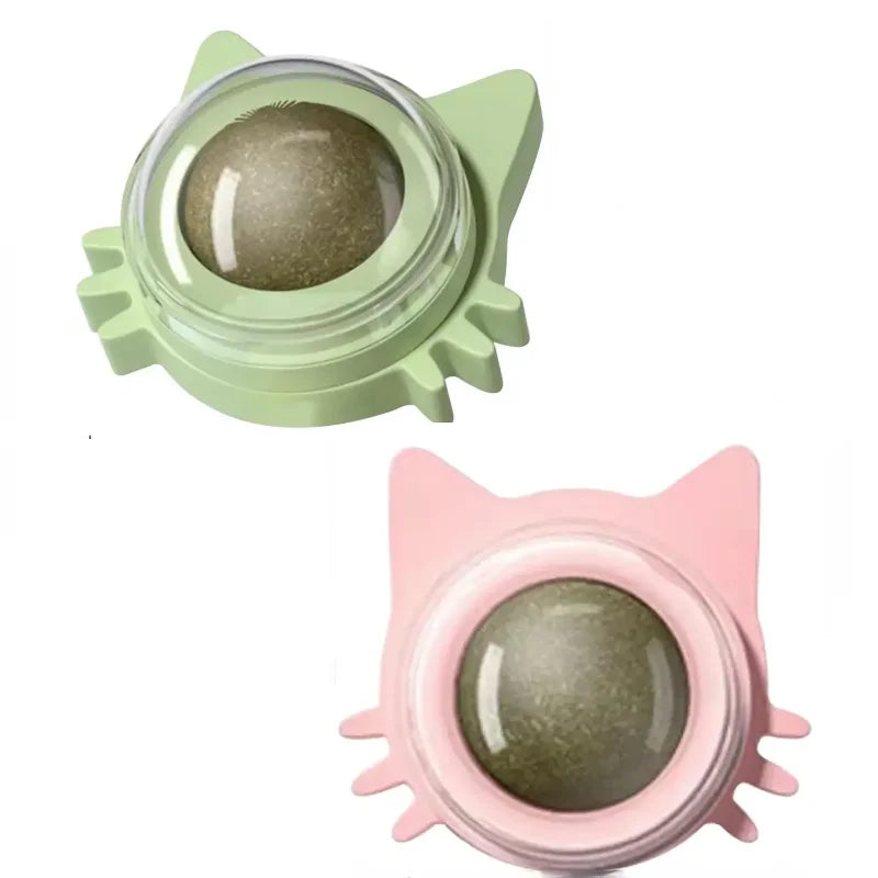 Lickable catnip balls chew toy and snack for cats with dental cleaning effect