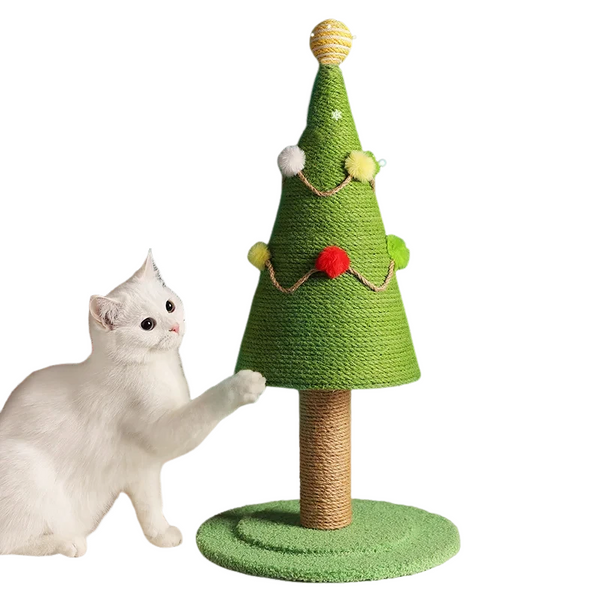 Christmas Tree Cat Climbing Rack – Festive Scratching Post with Holiday Charm