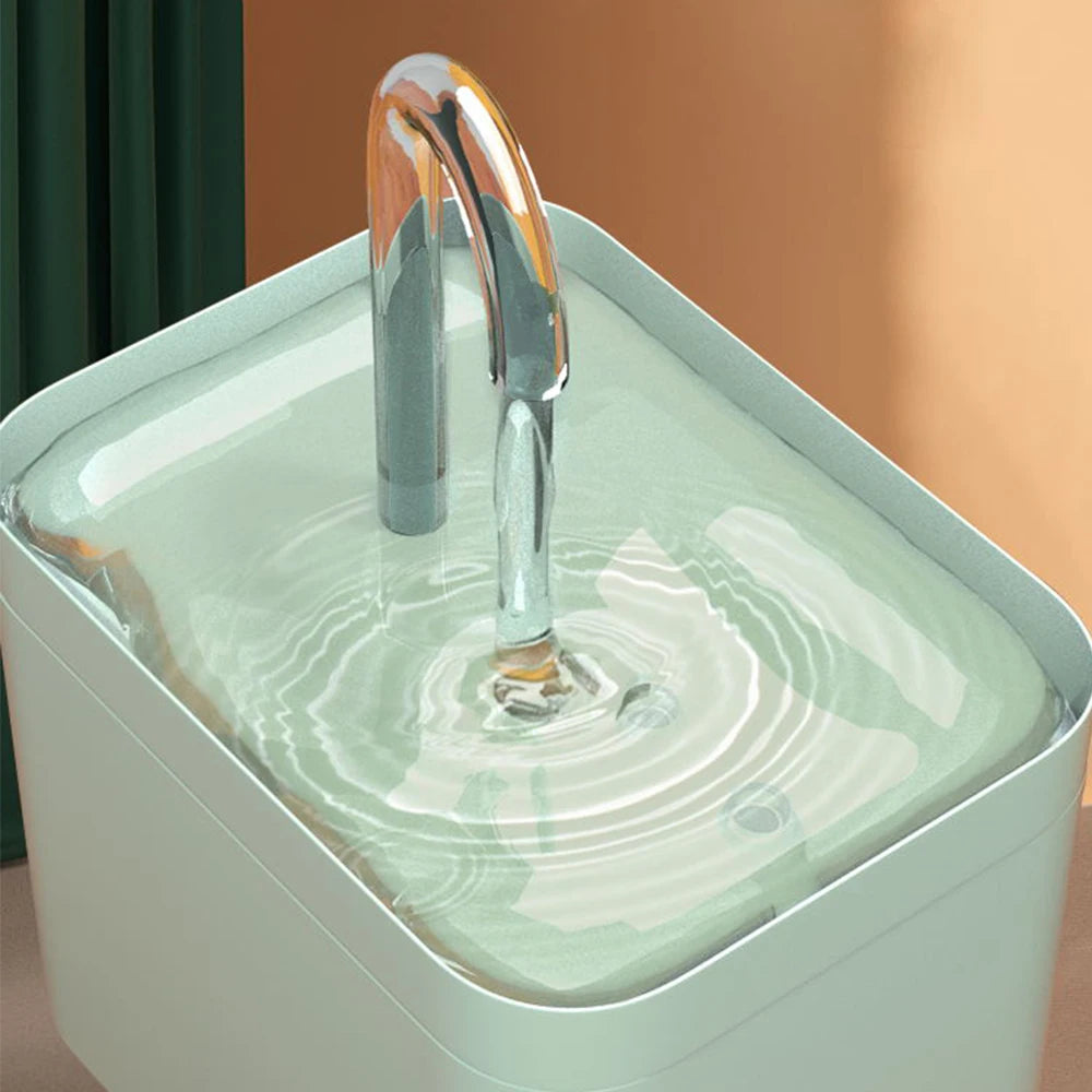 Smart ultra-quiet pet water fountain with filter and burnout protection for cats and dogs