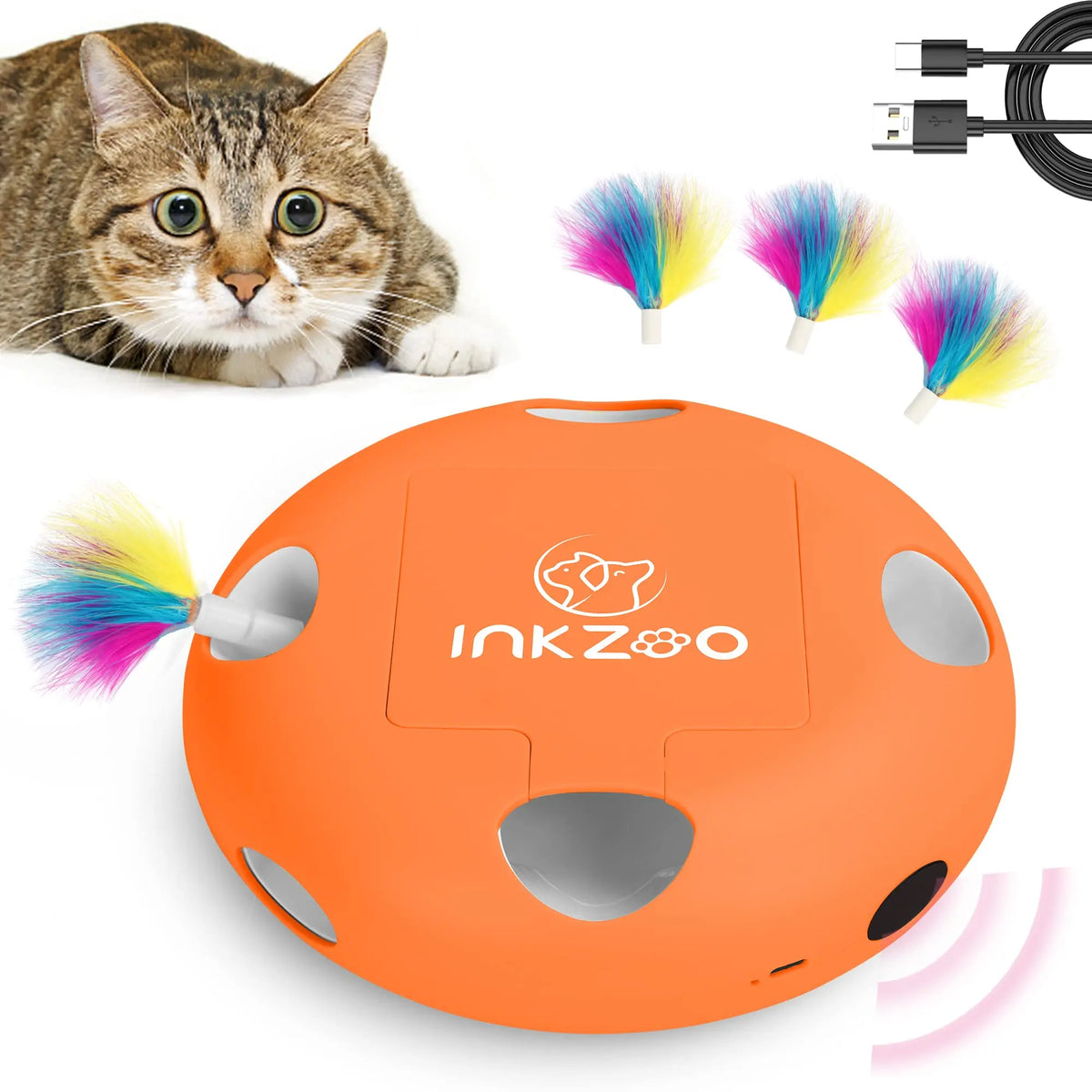 Smart Cat Toy – Interactive Whack-a-Mole Feather Game, perfect intelligent cat toys for indoor play.