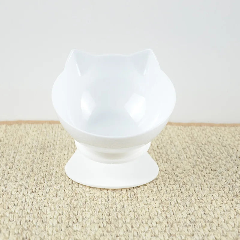 Non slip pet bowl designed for cats, featuring an ergonomic elevated and angled feeding solution.