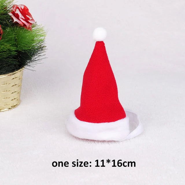 Christmas pet costume Santa hat for festive dress-up, perfect for holiday celebrations.