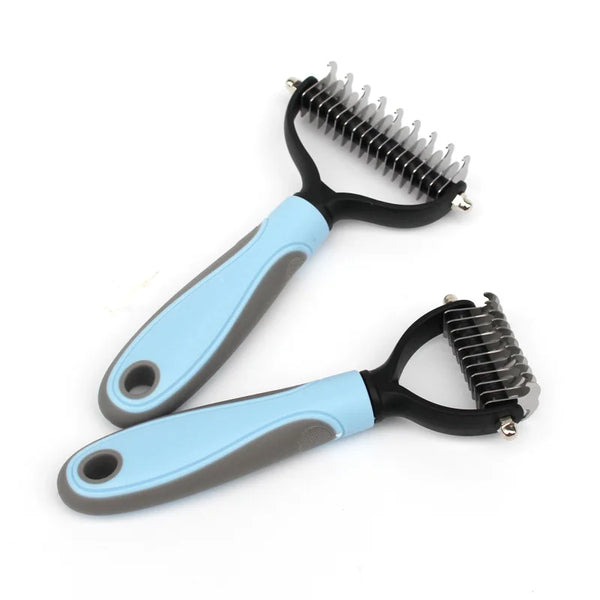 Brosse coupe-poils pour chiens et chats – Double face, réduit la perte de poils et les nœuds 