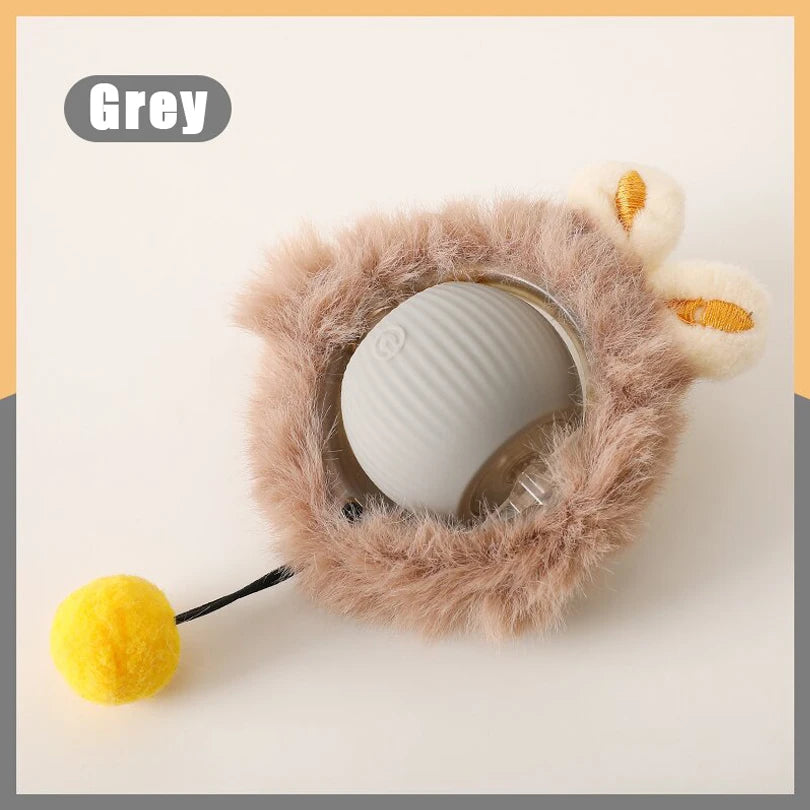 Rechargeable interactive cat toy ball with motion-activated play and smart rolling modes for indoor cats