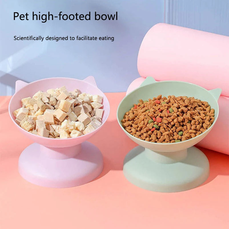 Pet bowl designed for comfortable eating with high footed ergonomic structure for cats and dogs.
