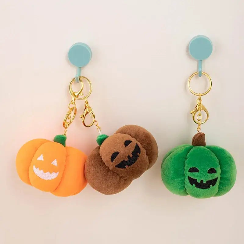 Small dog cuddling a Halloween pumpkin plush toy with night light.