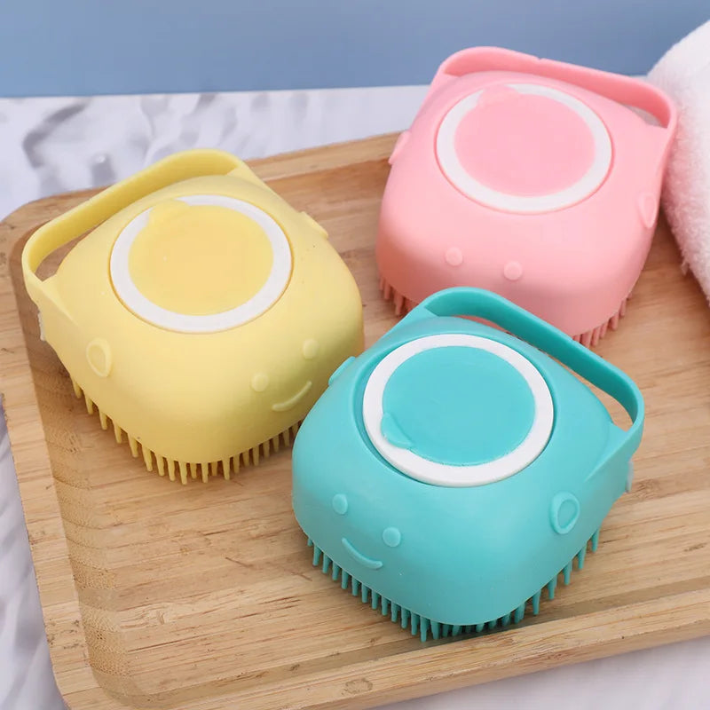 Soft silicone pet bath massage grooming gloves for dogs and cats