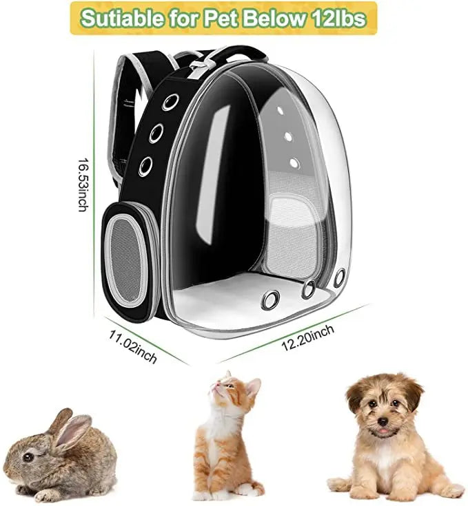 Breathable pet travel backpack carrier for small dogs and cats