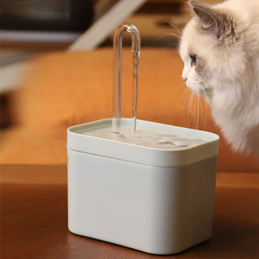 Smart ultra-quiet pet water fountain with filter and burnout protection for cats and dogs