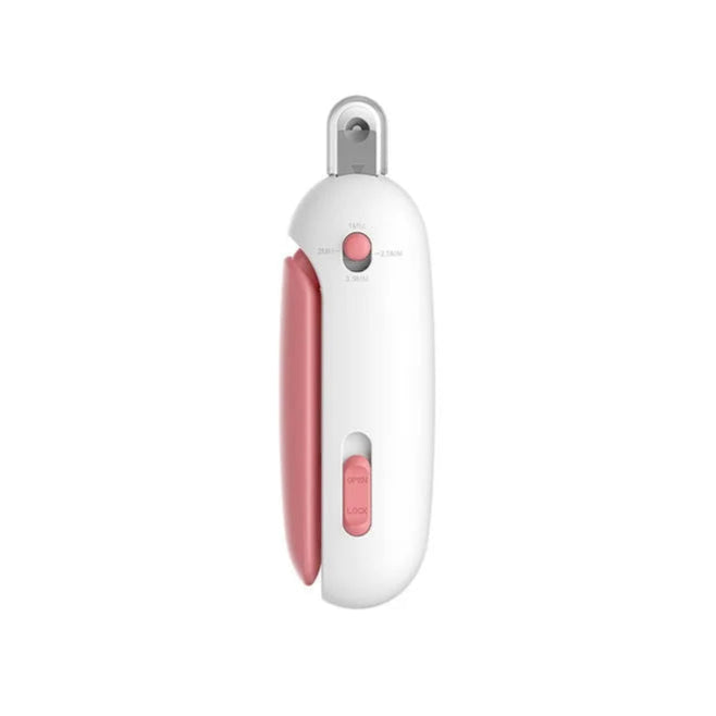 Stainless steel pet nail clippers with safety lock and ergonomic handle