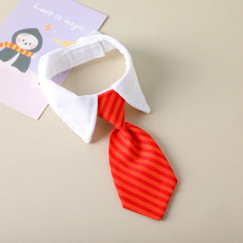 Adjustable striped bow tie collar for cats and small dogs – festive pet fashion