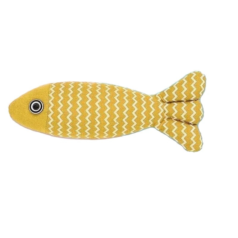 Interactive catnip fish toy for cats with vocal feature for chewing and play
