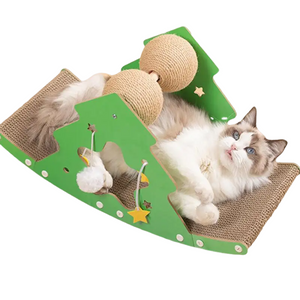 Christmas Tree Cat Scratching Board – Festive Sisal Scratcher and Resting Bed for Cats