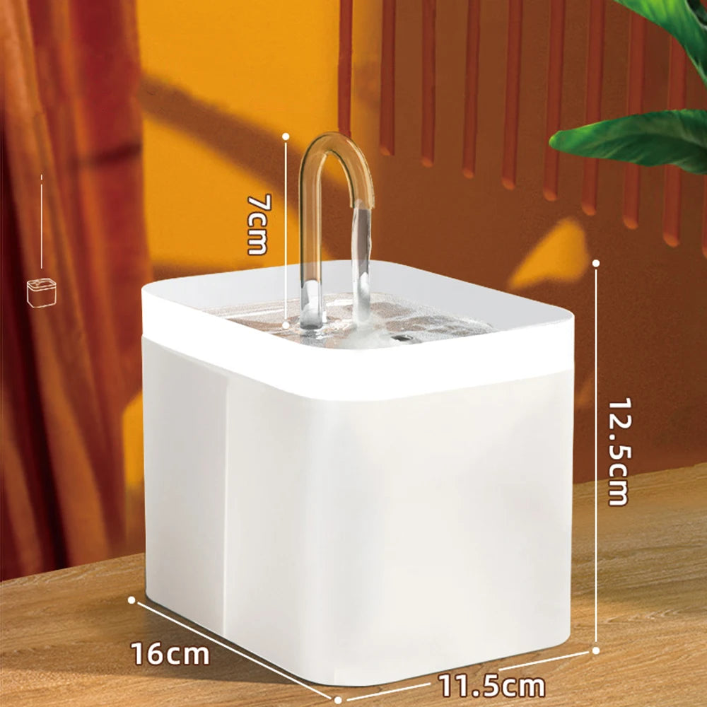 Smart ultra-quiet pet water fountain with filter and burnout protection for cats and dogs
