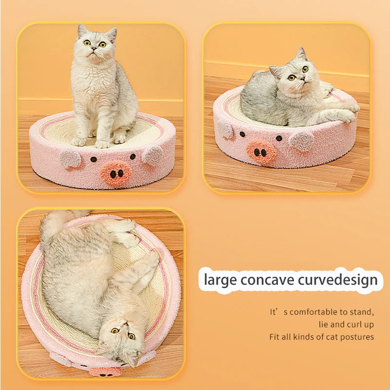 2-in-1 cat scratcher and bed with recyclable bowl-shaped sisal surface