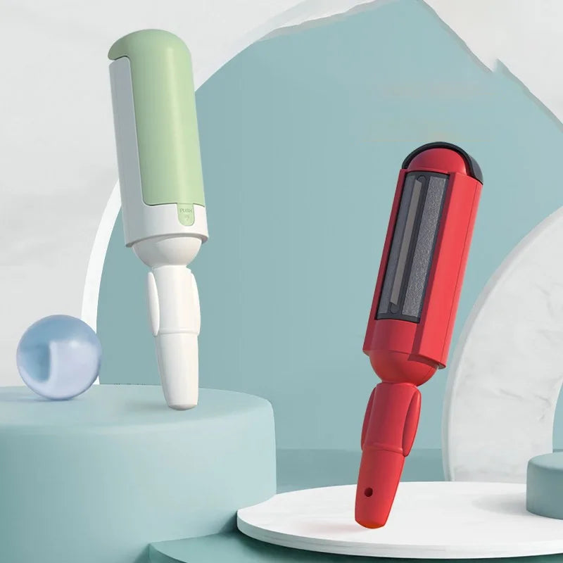Reusable pet hair removal brush roller for furniture and clothes