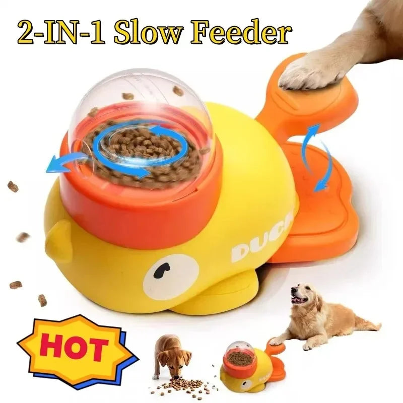 Interactive feeder 2-in-1 slow feeder designed for cats and dogs, promoting playful eating habits.