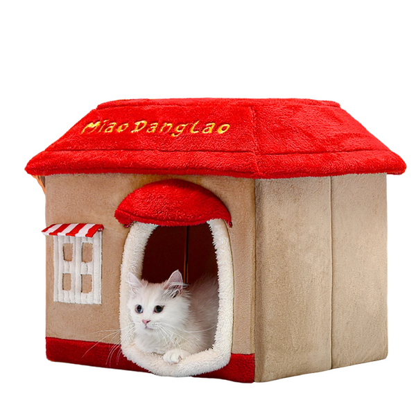 Removable Enclosed Pet Cave – Cozy Winter Villa for Cats and Dogs