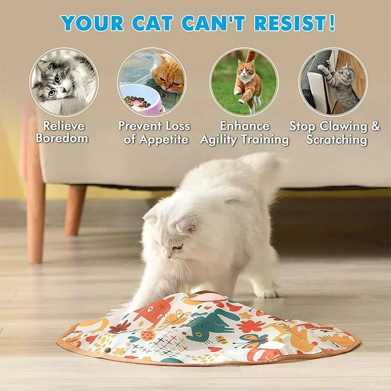 Electric cat toy keeping indoor cats entertained while preventing boredom and enhancing agility training.