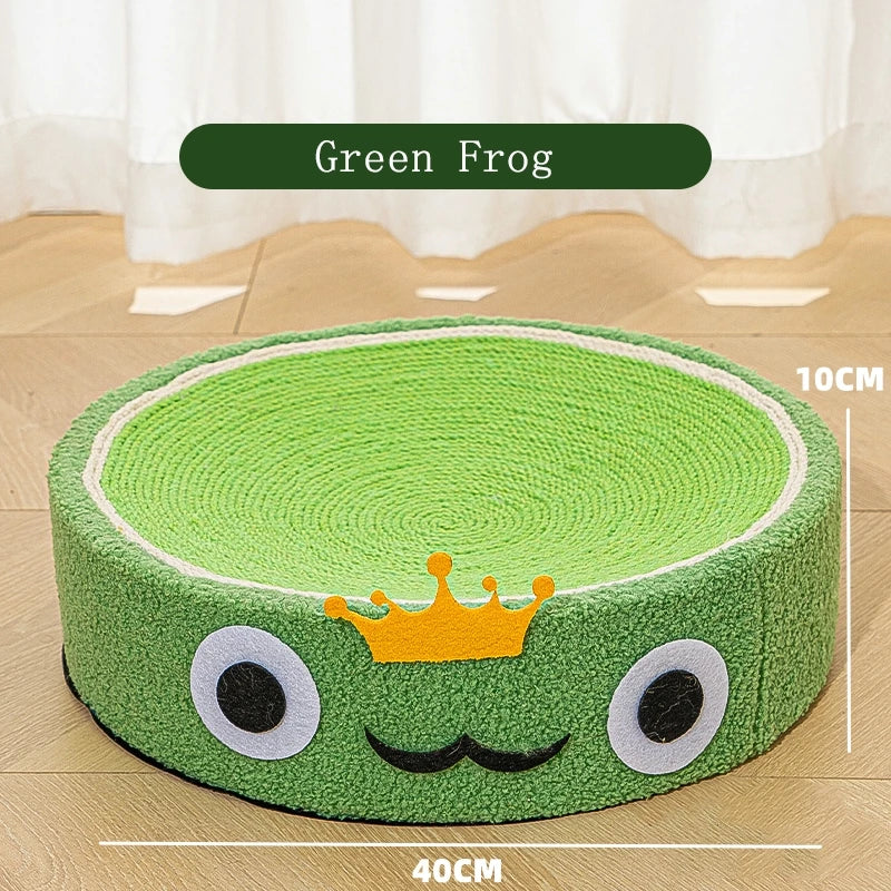 2-in-1 cat scratcher and bed with recyclable bowl-shaped sisal surface