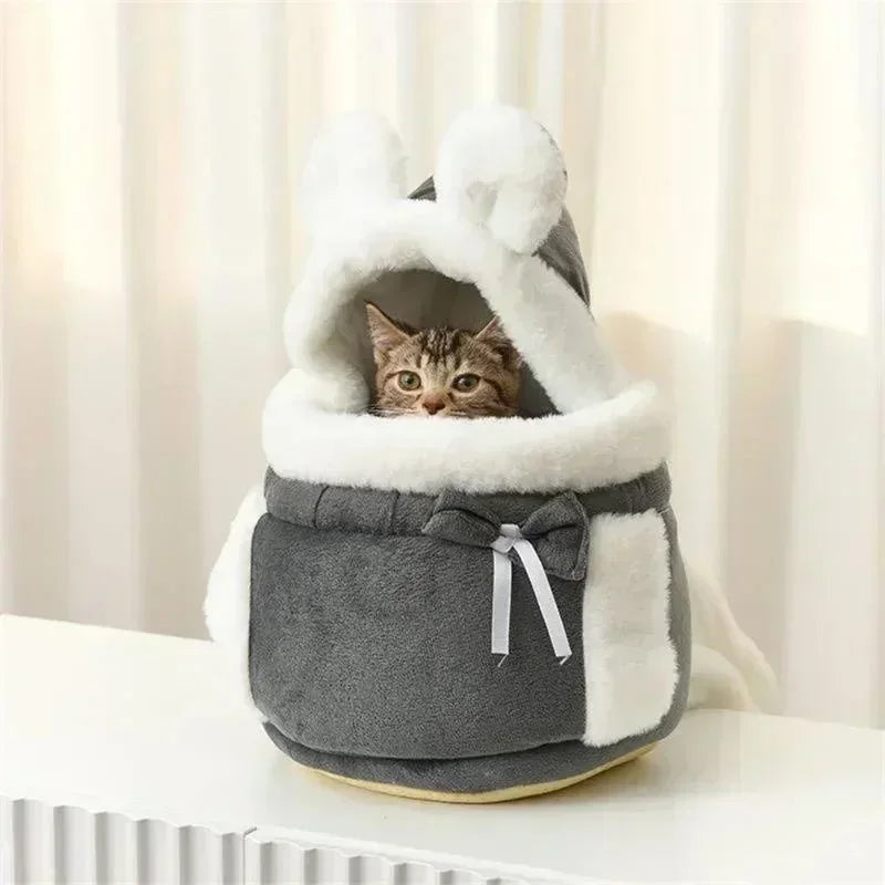 Pet Carrier Bag wearable plush nest backpack for small dogs and cats