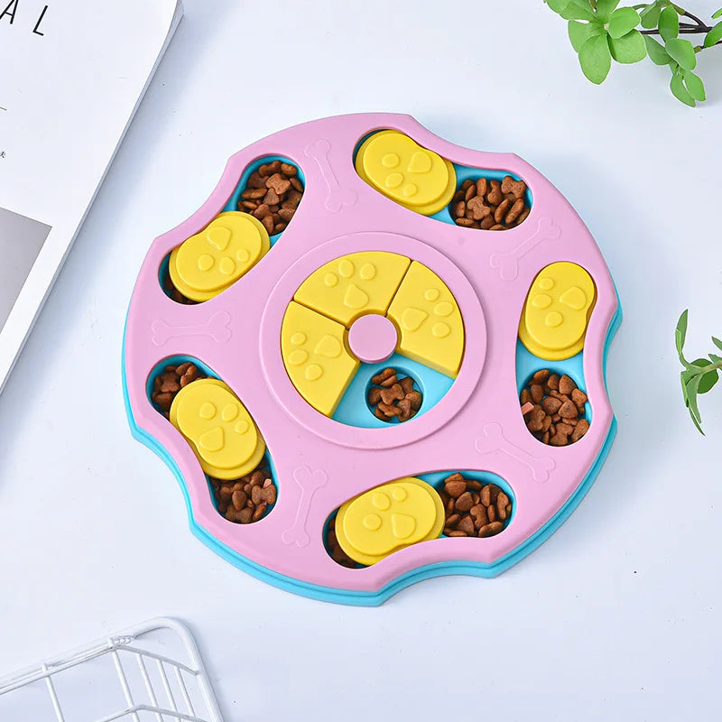 Slow Feeder Dog Puzzle Toy – Interactive food dispenser for dogs and cats with non-slip base