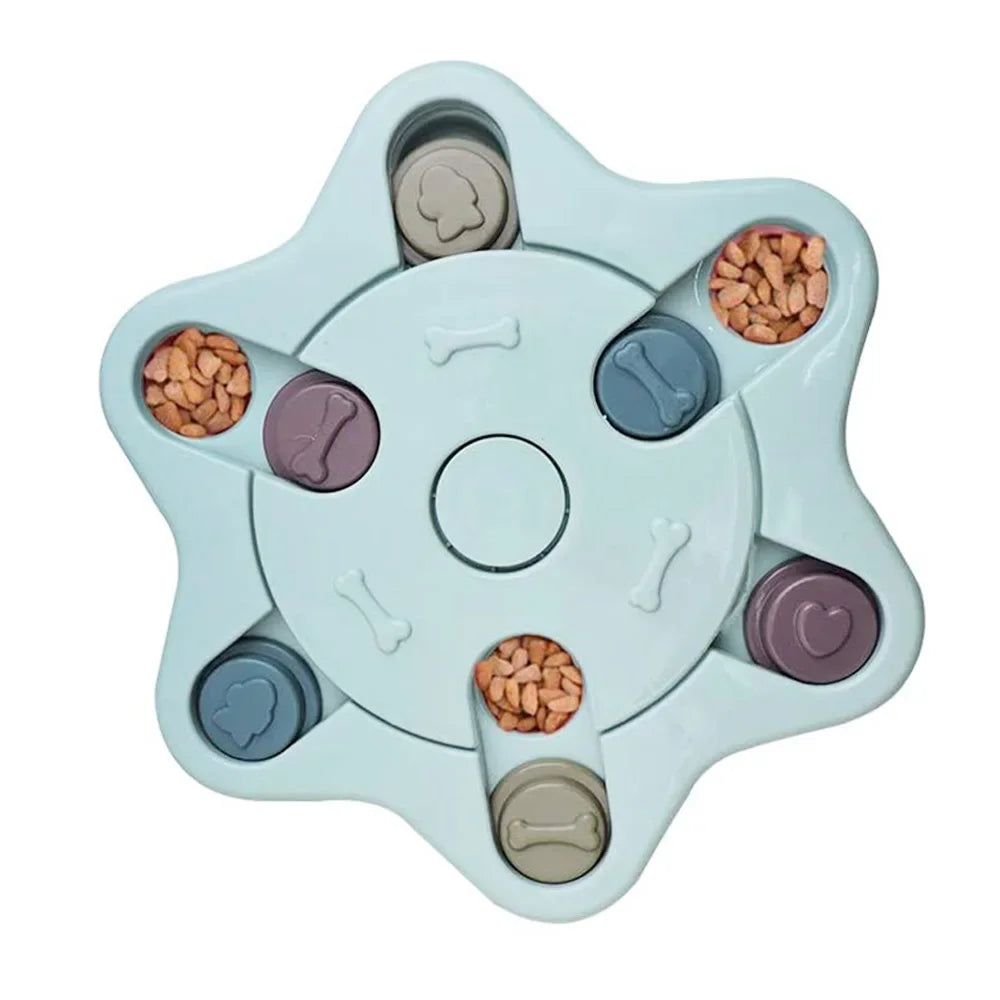 Slow Feeder Dog Puzzle Toy – Interactive food dispenser for dogs and cats with non-slip base