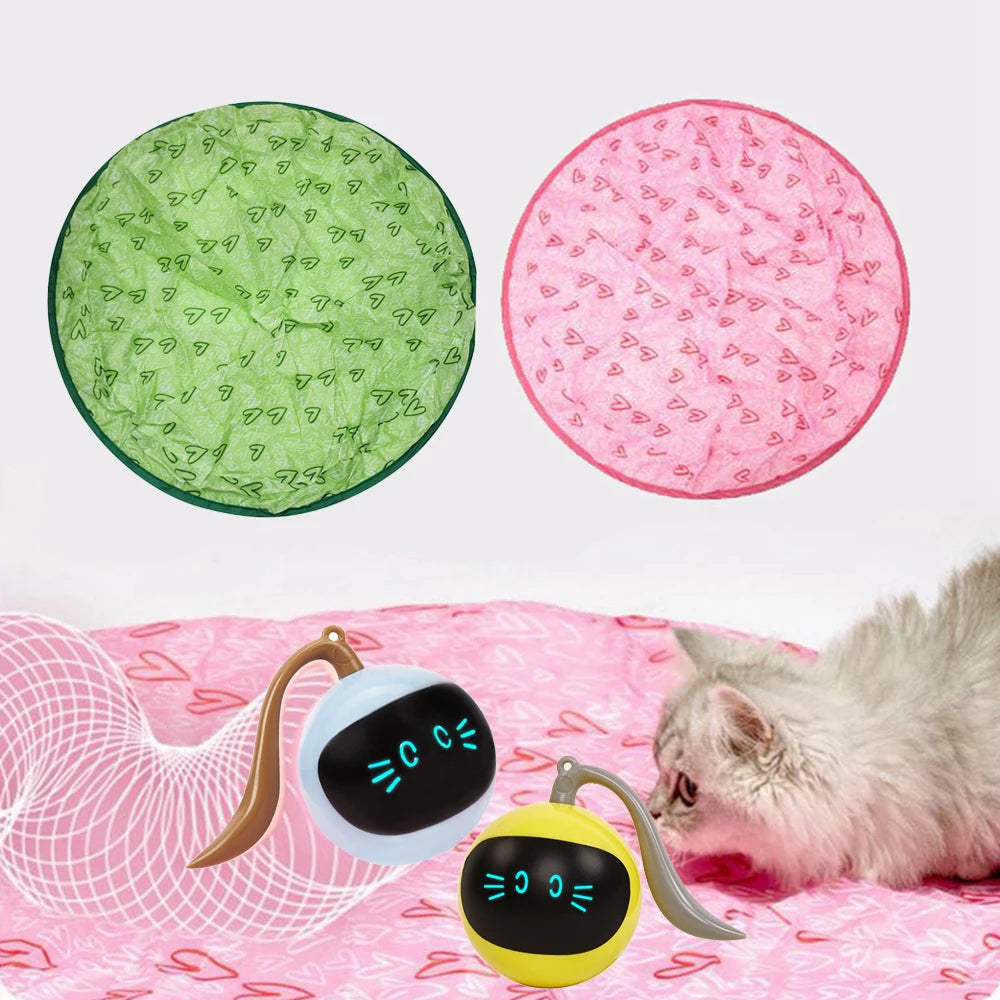 Automatic electric cat toy with hidden moving ball for indoor cats