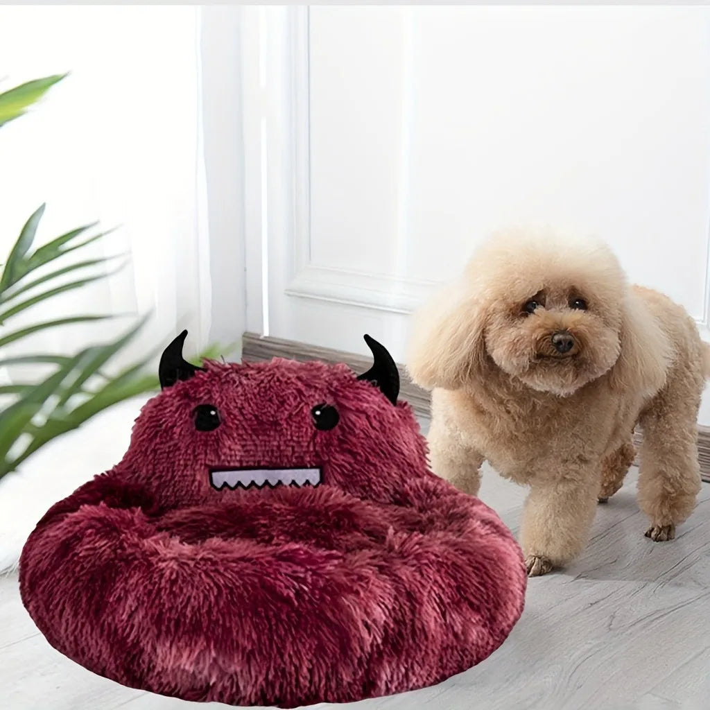 Festive warm bed mat for cats and small dogs with soft cushion